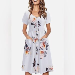 NWT VotePretty White Floral Midi Dress